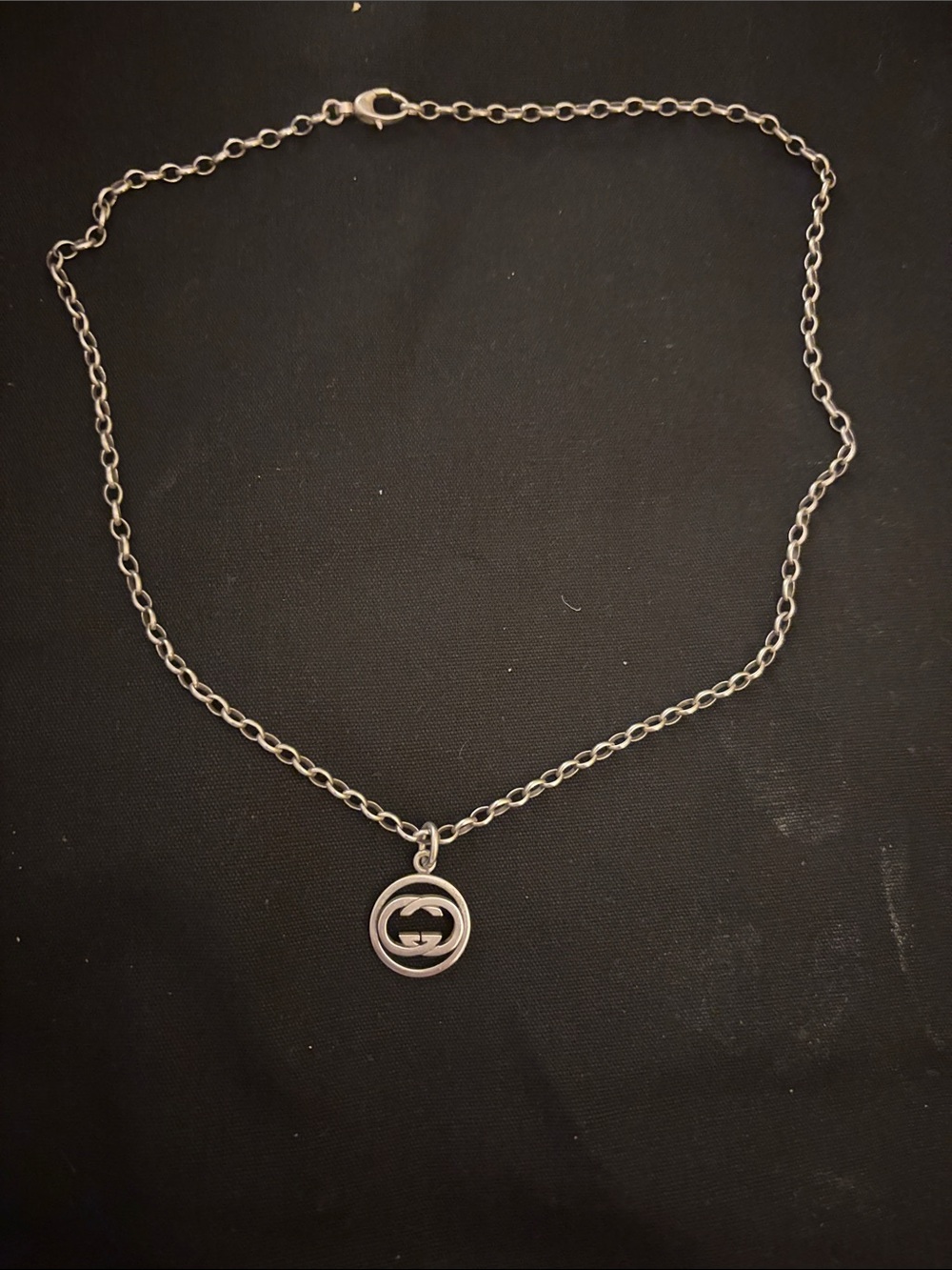 Gucci Sterling Silver-Double G Pendant Necklace - Women Jewelry - Picture 1 of 3